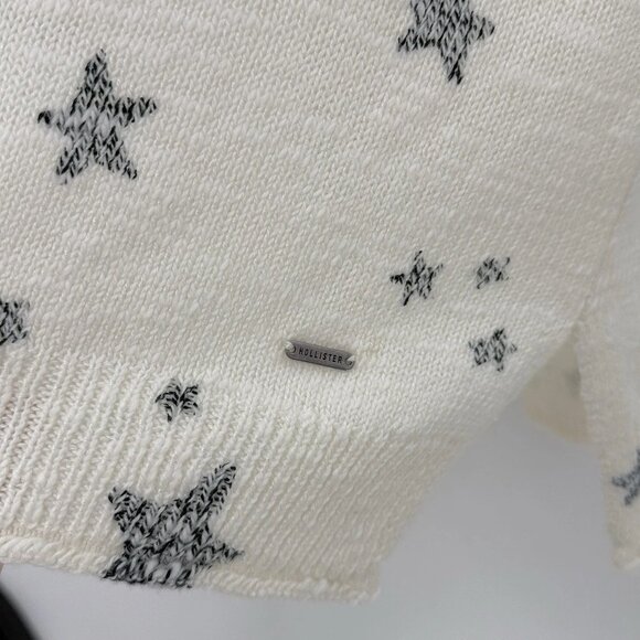 Hollister Women’s Star Print Cream Knit Sweater Size Small, Preppy, Y2K‎ Vibes - Picture 9 of 13